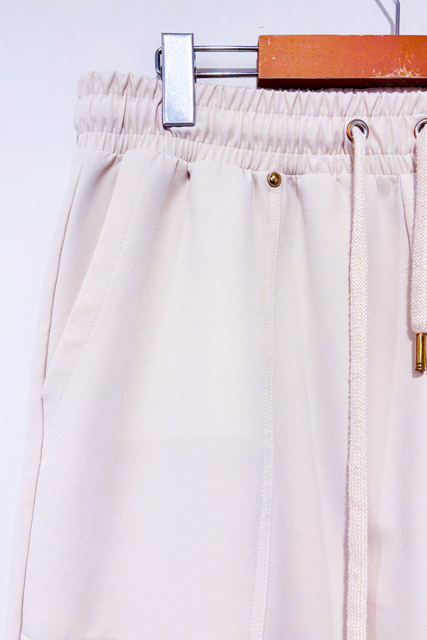 Pantalon jogger beige à taille élastique* seconde main - Zara- La Penderie du Paradis