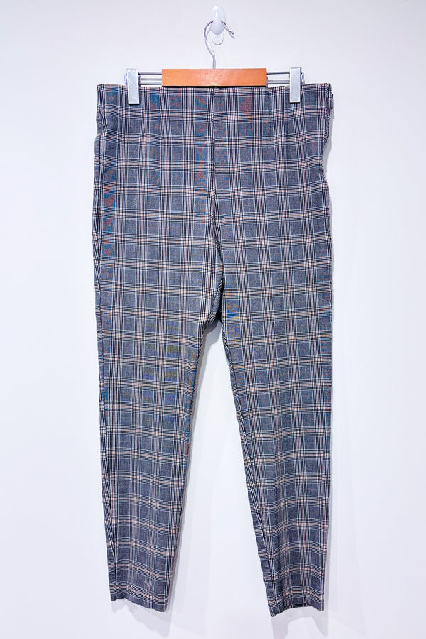 Pantalon extensible gris et jaune à carreaux * seconde main - Zara- La Penderie du Paradis