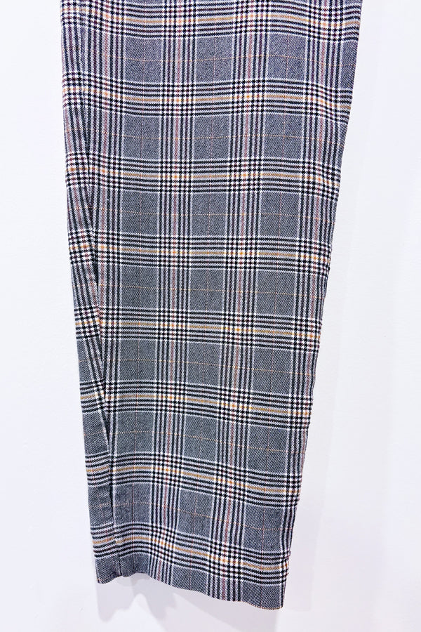 Pantalon extensible gris et jaune à carreaux * seconde main - Zara- La Penderie du Paradis