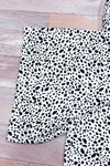 Pantalon fluide ample crème et noir motif animal * seconde main - La Penderie du Paradis- La Penderie du Paradis