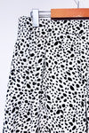 Pantalon fluide ample crème et noir motif animal * seconde main - La Penderie du Paradis- La Penderie du Paradis