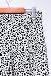 Pantalon fluide ample crème et noir motif animal * seconde main - La Penderie du Paradis- La Penderie du Paradis