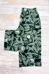 Pantalon fluide vert motif feuilles à taille élastique* seconde main - Reitmans- La Penderie du Paradis