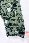 Pantalon fluide vert motif feuilles à taille élastique* seconde main - Reitmans- La Penderie du Paradis