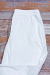 Pantalon blanc léger texturé à taille élastique* seconde main - Zara- La Penderie du Paradis