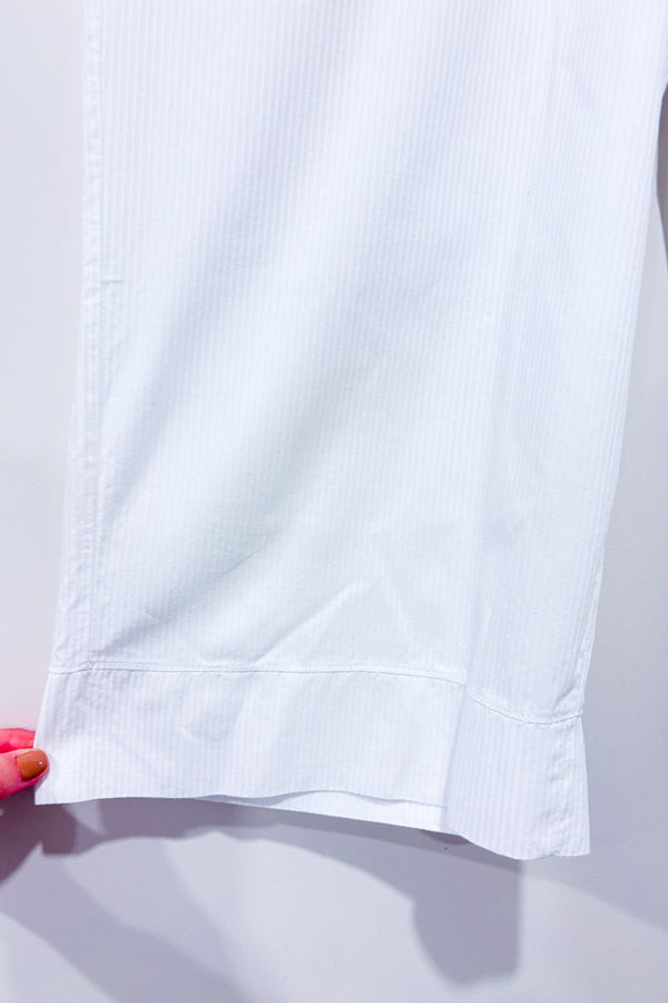 Pantalon blanc léger texturé à taille élastique* seconde main - Zara- La Penderie du Paradis
