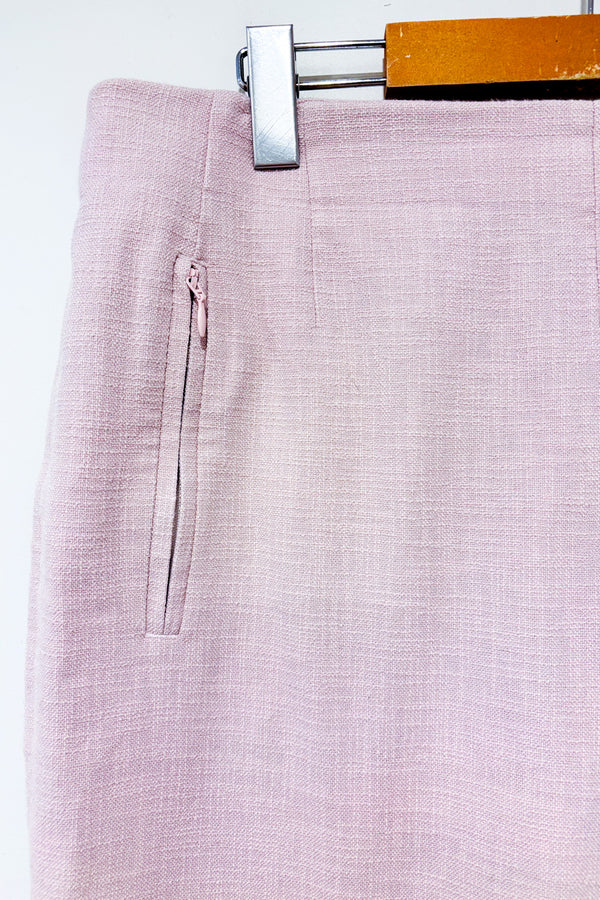 Pantalon rose pâle en coton coupe droite seconde main - Club Monaco- La Penderie du Paradis