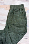 Pantalon vert jambe ample en lin * seconde main - Ella Moss- La Penderie du Paradis