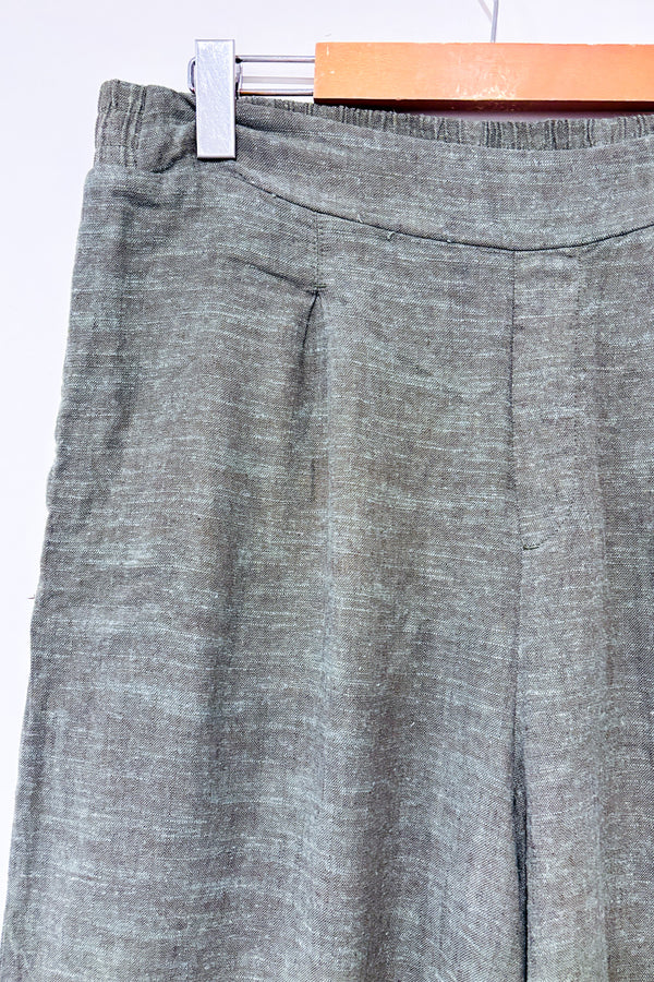 Pantalon vert jambe ample en lin * seconde main - Ella Moss- La Penderie du Paradis