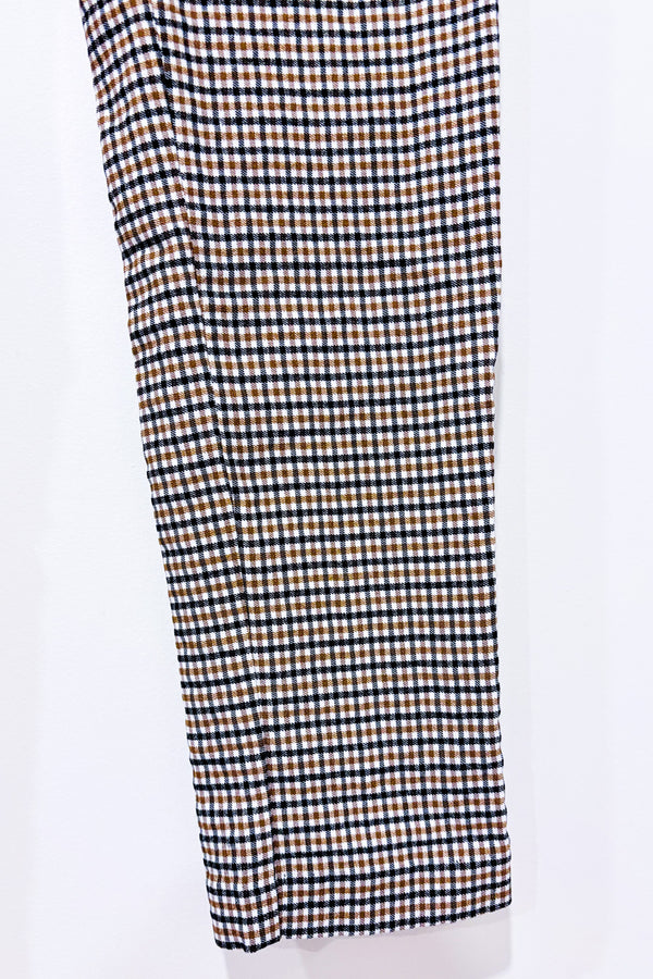 Pantalon extensible brun et noir à carreaux seconde main - Autres- La Penderie du Paradis