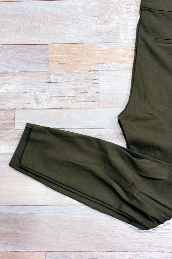 Pantalon extensible kaki jambe étroite seconde main - Simons- La Penderie du Paradis