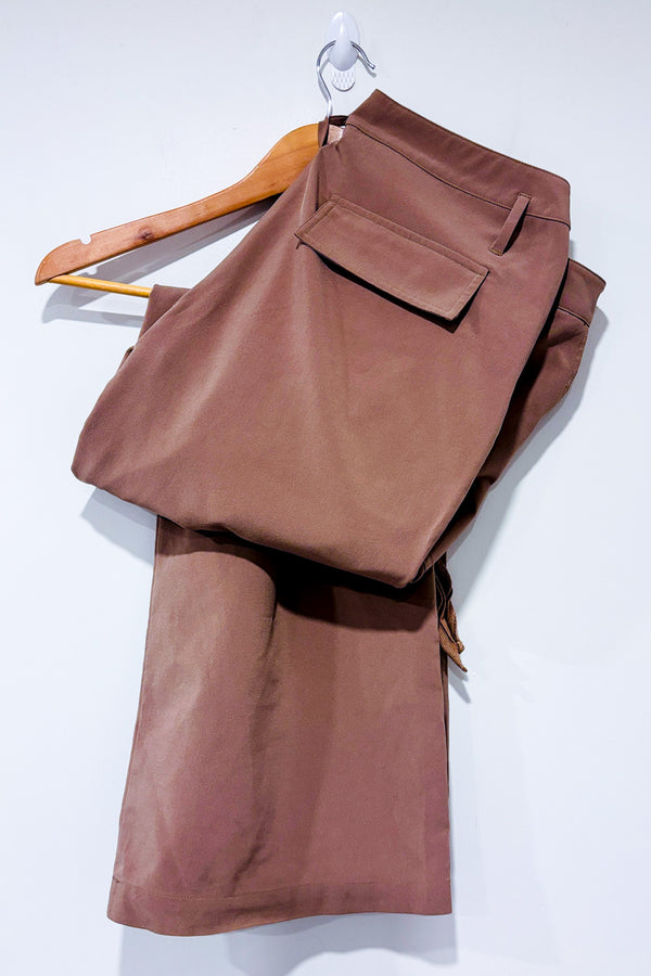 Pantalon cargo taupe léger à jambe ample* seconde main - San Francisco- La Penderie du Paradis