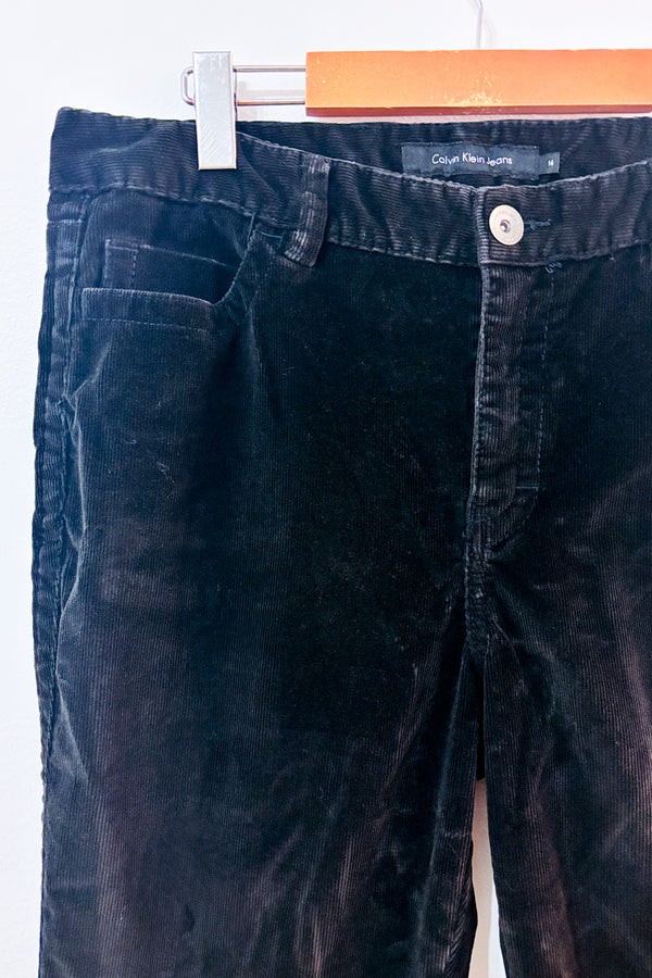 Pantalon noir en corduroy jambe droite* seconde main - Calvin Klein- La Penderie du Paradis