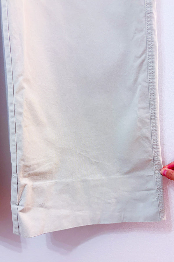 Pantalon beige jambe ample à taille basse seconde main - Jacob Connexion- La Penderie du Paradis