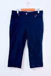 Pantalon capri marine extensible seconde main - Laura- La Penderie du Paradis