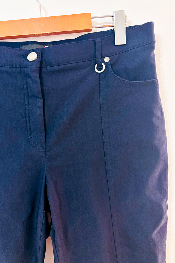 Pantalon capri marine extensible seconde main - Laura- La Penderie du Paradis