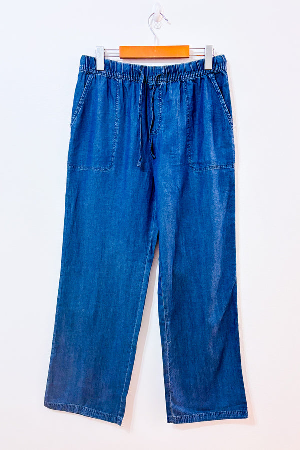 Pantalon léger bleu ample à taille élastique seconde main - Iyla- La Penderie du Paradis
