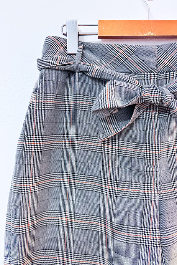 Pantalon gris à carreaux avec ceinture à nouer* seconde main - RW&CO.- La Penderie du Paradis