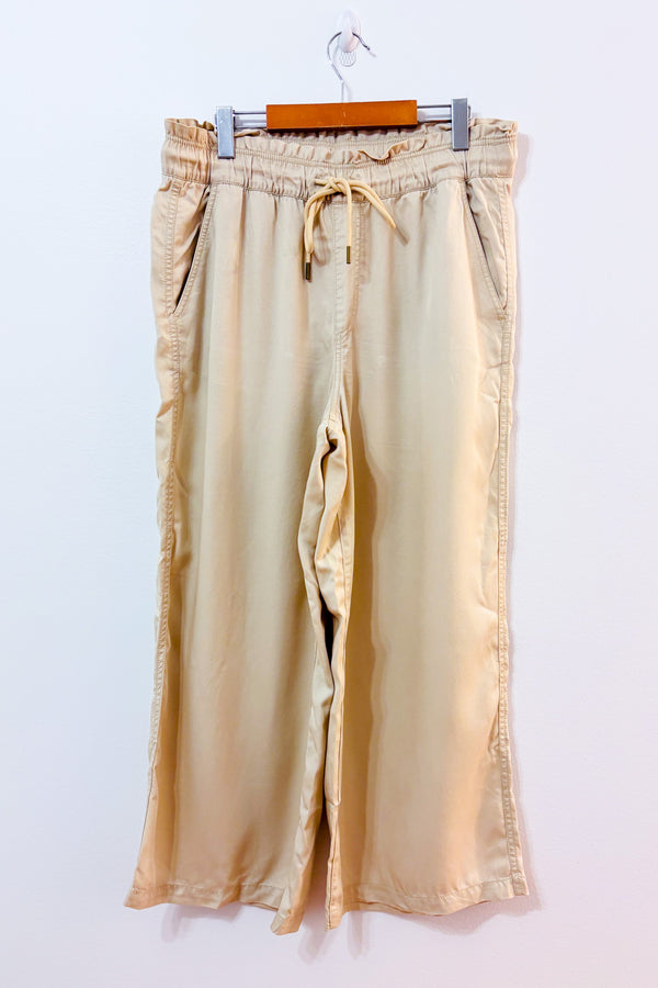 Pantalon ample beige à taille élastique* seconde main - Loft- La Penderie du Paradis