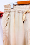 Pantalon ample beige à taille élastique* seconde main - Loft- La Penderie du Paradis