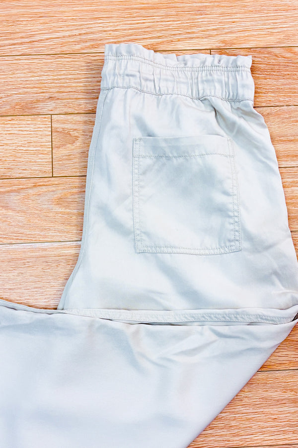 Pantalon ample beige à taille élastique* seconde main - Loft- La Penderie du Paradis