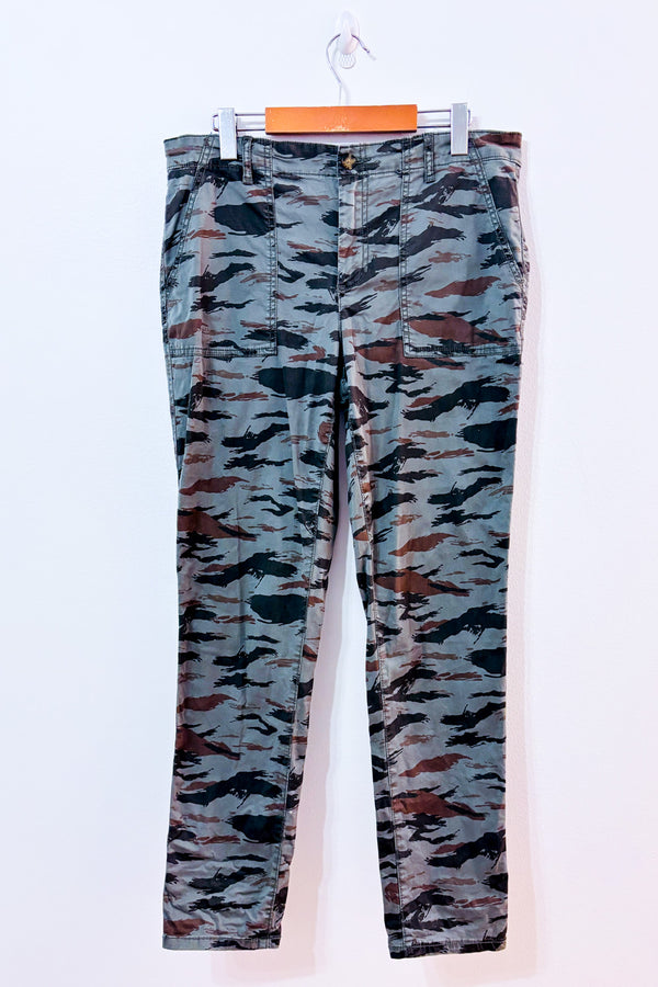 Pantalon cargo camouflage tigré vert seconde main - Reitmans- La Penderie du Paradis