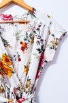 Jumpsuit blanc fleuri cache-coeur seconde main - SWS Streetwear Society- La Penderie du Paradis