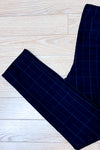 Pantalon marine à carreaux extensible seconde main - Reitmans- La Penderie du Paradis