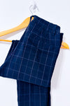 Pantalon marine à carreaux extensible seconde main - Reitmans- La Penderie du Paradis