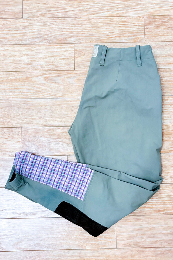 Pantalon d’équitation kaki à empiècements suédés seconde main - Equine Couture- La Penderie du Paradis
