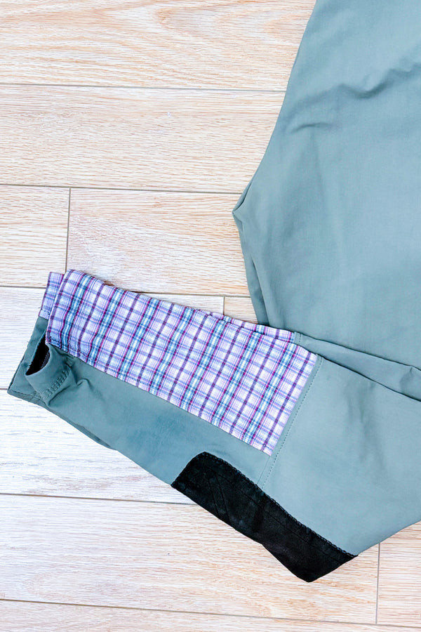 Pantalon d’équitation kaki à empiècements suédés seconde main - Equine Couture- La Penderie du Paradis