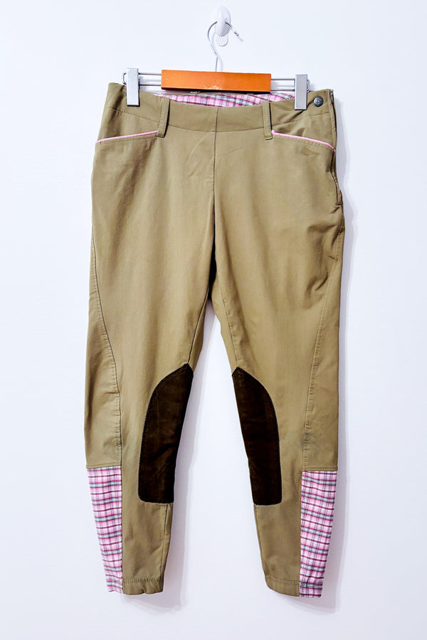 Pantalon d’équitation kaki à empiècements suédés seconde main - Equine Couture- La Penderie du Paradis