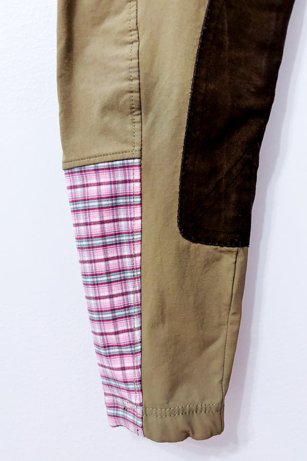 Pantalon d’équitation kaki à empiècements suédés seconde main - Equine Couture- La Penderie du Paradis
