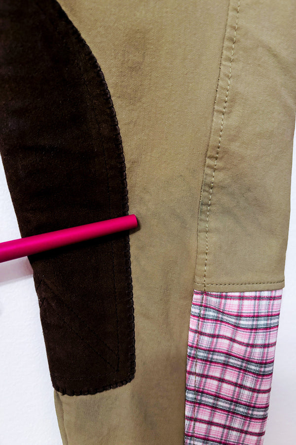Pantalon d’équitation kaki à empiècements suédés seconde main - Equine Couture- La Penderie du Paradis