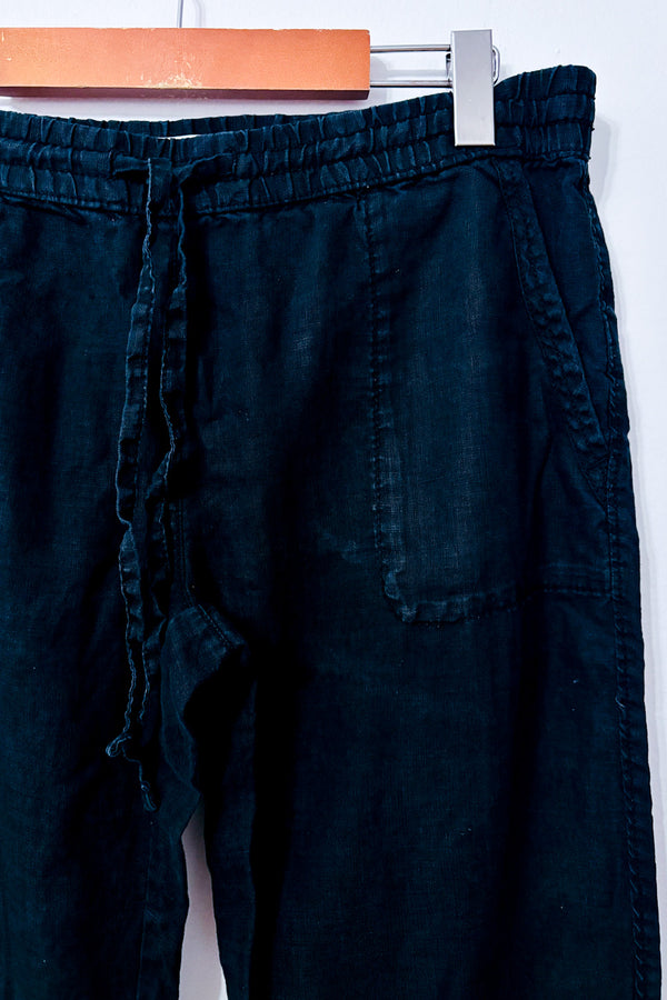 Pantalon noir en lin à taille élastique seconde main - Joe Fresh- La Penderie du Paradis