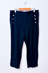 Pantalon noir extensible à boutons dorés* seconde main - Linea Domani- La Penderie du Paradis