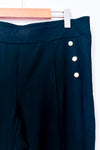 Pantalon noir extensible à boutons dorés* seconde main - Linea Domani- La Penderie du Paradis