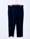 Pantalon noir Bali à jambes droites et bande de taille large