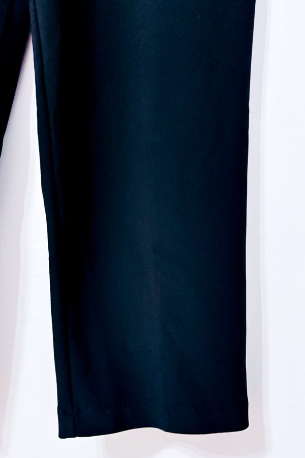 Pantalon extensible noir à jambes droites seconde main - Bali- La Penderie du Paradis