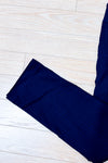 Pantalon marine texturé à enfiler seconde main - S.C. & Co- La Penderie du Paradis