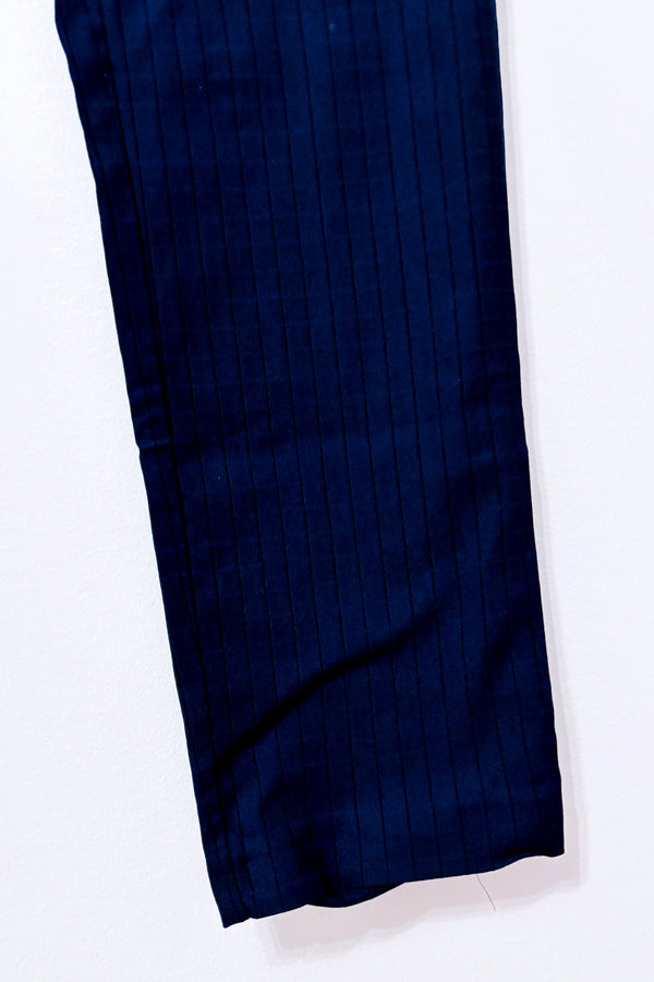 Pantalon marine texturé à enfiler seconde main - S.C. & Co- La Penderie du Paradis