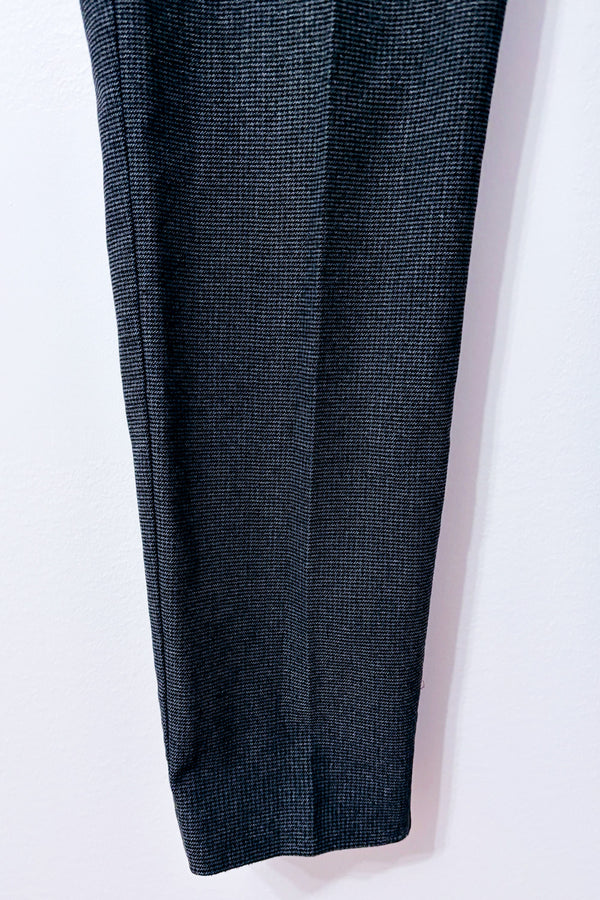 Pantalon gris à petits motifs à enfiler seconde main - S.C. & Co- La Penderie du Paradis