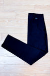 Pantalon noir à carreaux ton sur ton à enfiler seconde main - S.C. & Co- La Penderie du Paradis
