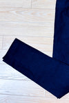 Pantalon noir à carreaux ton sur ton à enfiler seconde main - S.C. & Co- La Penderie du Paradis
