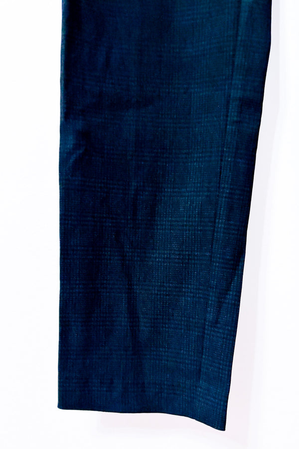 Pantalon noir à carreaux ton sur ton à enfiler seconde main - S.C. & Co- La Penderie du Paradis