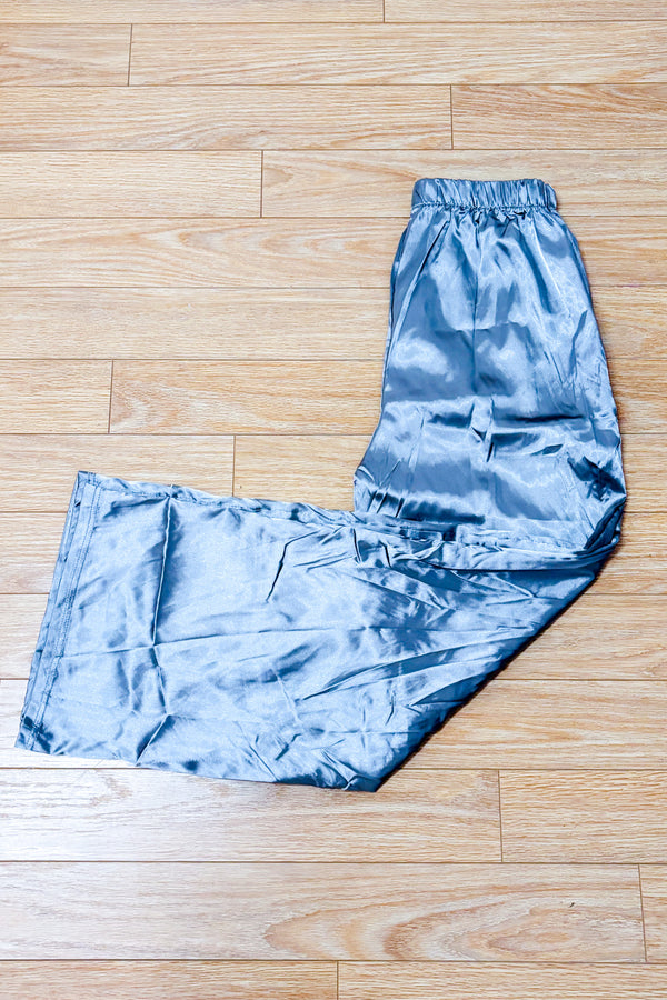 Pantalon ample argenté à taille élastique et lien à nouer seconde main - Autres- La Penderie du Paradis