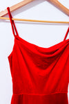 Combinaison rouge en velours à fines bretelles* seconde main - Venus- La Penderie du Paradis