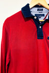 Polo rouge vin à manches longues (m) - Homme-Tommy Hilfiger-La Penderie du Paradis 🕊