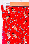 Red gingerbread cookie pattern leggings (m)