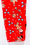 Red gingerbread cookie pattern leggings (m)